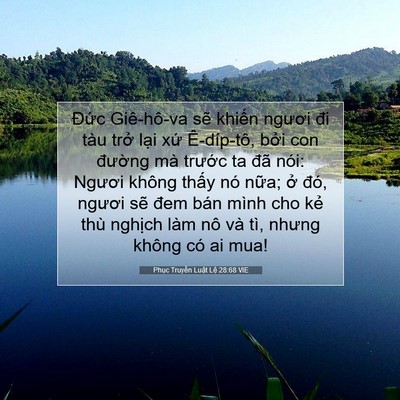 Picture 07 - Phục Truyền Luật Lệ 28:68 VIE - Đức Giê-hô-va sẽ khiến ngươi đi tàu - Bible Verse Picture