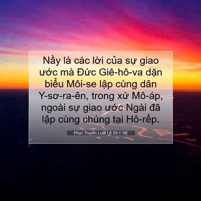 Picture 07 - Phục Truyền Luật Lệ 29:1 VIE - Nầy là các lời của sự giao ước mà - Bible Verse Picture