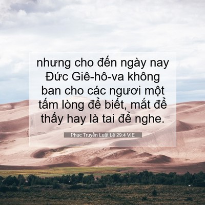 Picture 07 - Phục Truyền Luật Lệ 29:4 VIE - nhưng cho đến ngày nay Đức Giê-hô-va - Bible Verse Picture