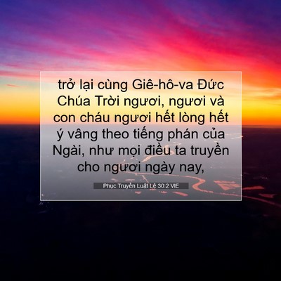 Picture 07 - Phục Truyền Luật Lệ 30:2 VIE - trở lại cùng Giê-hô-va Đức Chúa Trời - Bible Verse Picture