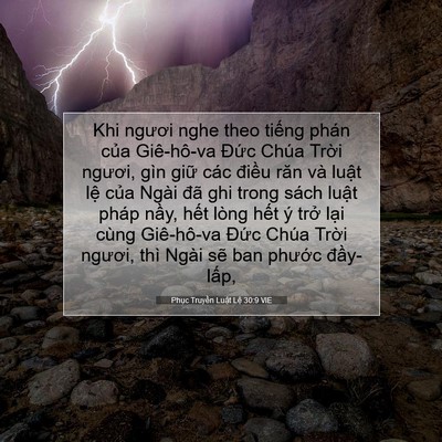 Picture 07 - Phục Truyền Luật Lệ 30:9 VIE - Khi ngươi nghe theo tiếng phán của - Bible Verse Picture