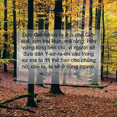 Picture 07 - Phục Truyền Luật Lệ 31:23 VIE - Đức Giê-hô-va ra lịnh cho Giô-suê, con - Bible Verse Picture
