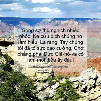 Picture 07 - Phục Truyền Luật Lệ 32:27 VIE - Song sợ thù nghịch nhiếc nhóc, Kẻ cừu - Bible Verse Picture