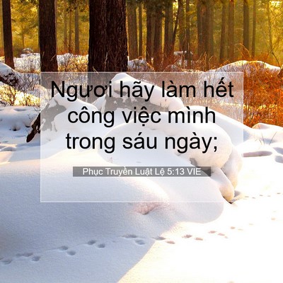 Picture 07 - Phục Truyền Luật Lệ 5:13 VIE - Ngươi hãy làm hết công việc mình trong - Bible Verse Picture
