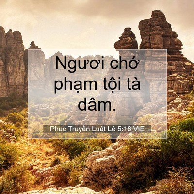 Picture 07 - Phục Truyền Luật Lệ 5:18 VIE - Ngươi chớ phạm tội tà - Bible Verse Picture
