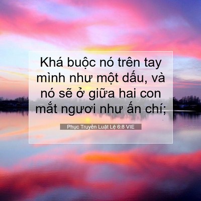 Picture 07 - Phục Truyền Luật Lệ 6:8 VIE - Khá buộc nó trên tay mình như một dấu, - Bible Verse Picture