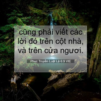 Picture 07 - Phục Truyền Luật Lệ 6:9 VIE - cũng phải viết các lời đó trên cột - Bible Verse Picture