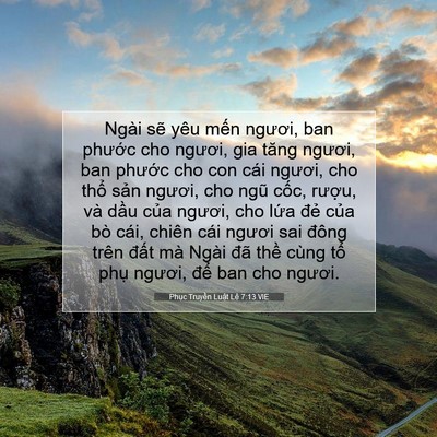 Picture 07 - Phục Truyền Luật Lệ 7:13 VIE - Ngài sẽ yêu mến ngươi, ban phước cho - Bible Verse Picture