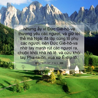 Picture 07 - Phục Truyền Luật Lệ 7:8 VIE - Nhưng ấy vì Đức Giê-hô-va thương yêu - Bible Verse Picture