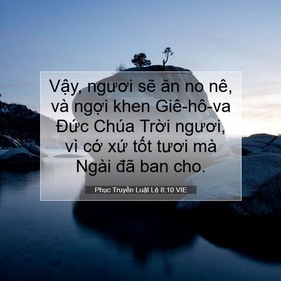 Picture 07 - Phục Truyền Luật Lệ 8:10 VIE - Vậy, ngươi sẽ ăn no nê, và ngợi khen - Bible Verse Picture
