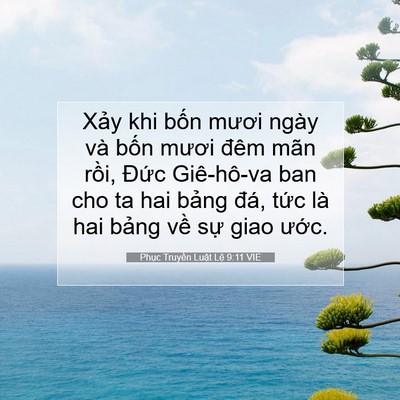Picture 07 - Phục Truyền Luật Lệ 9:11 VIE - Xảy khi bốn mươi ngày và bốn mươi - Bible Verse Picture