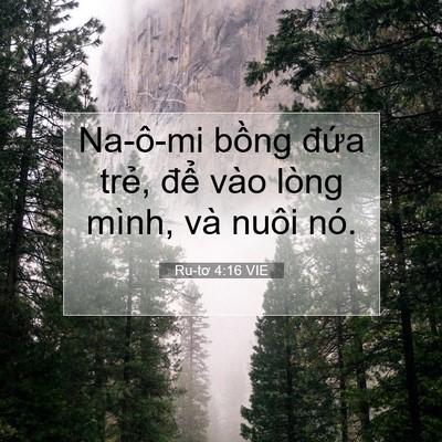 Picture 07 - Ru-tơ 4:16 VIE - Na-ô-mi bồng đứa trẻ, để vào lòng - Bible Verse Picture