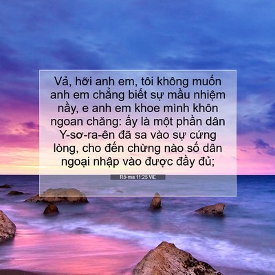 Picture 07 - Rô-ma 11:25 VIE - Vả, hỡi anh em, tôi không muốn anh em - Bible Verse Picture