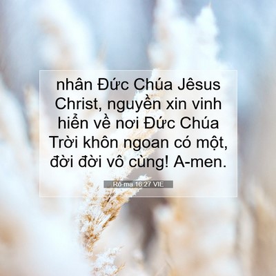 Picture 07 - Rô-ma 16:27 VIE - nhân Đức Chúa Jêsus Christ, nguyền xin - Bible Verse Picture