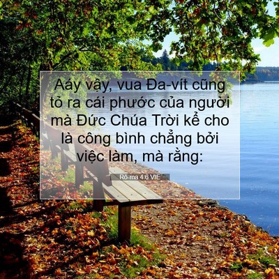 Picture 07 - Rô-ma 4:6 VIE - Aáy vậy, vua Đa-vít cũng tỏ ra cái - Bible Verse Picture