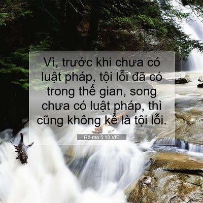Picture 07 - Rô-ma 5:13 VIE - Vì, trước khi chưa có luật pháp, tội - Bible Verse Picture