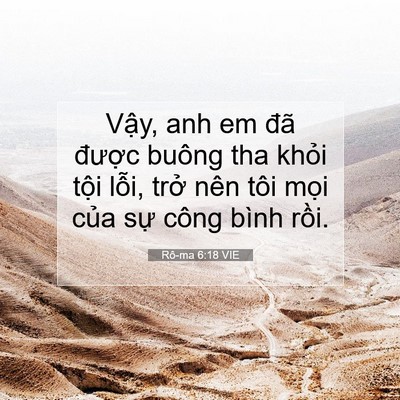 Picture 07 - Rô-ma 6:18 VIE - Vậy, anh em đã được buông tha khỏi - Bible Verse Picture