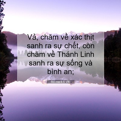 Picture 07 - Rô-ma 8:6 VIE - Vả, chăm về xác thịt sanh ra sự chết, - Bible Verse Picture