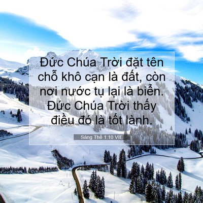 Picture 07 - Sáng Thế 1:10 VIE - Đức Chúa Trời đặt tên chỗ khô cạn - Bible Verse Picture
