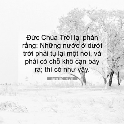 Picture 07 - Sáng Thế 1:9 VIE - Đức Chúa Trời lại phán rằng: Những - Bible Verse Picture