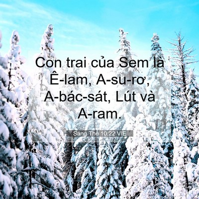 Picture 07 - Sáng Thế 10:22 VIE - Con trai của Sem là Ê-lam, A-su-rơ, - Bible Verse Picture