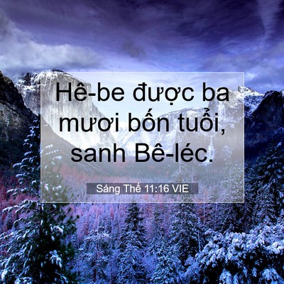 Picture 07 - Sáng Thế 11:16 VIE - Hê-be được ba mươi bốn tuổi, sanh - Bible Verse Picture