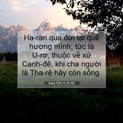 Picture 07 - Sáng Thế 11:28 VIE - Ha-ran qua đời tại quê hương mình, tức - Bible Verse Picture