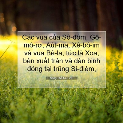 Picture 07 - Sáng Thế 14:8 VIE - Các vua của Sô-đôm, Gô-mô-rơ, Aùt-ma, - Bible Verse Picture
