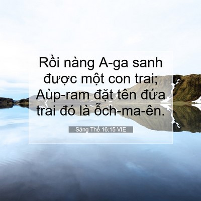 Picture 07 - Sáng Thế 16:15 VIE - Rồi nàng A-ga sanh được một con trai; - Bible Verse Picture