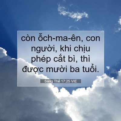 Picture 07 - Sáng Thế 17:25 VIE - còn ỗch-ma-ên, con người, khi chịu phép - Bible Verse Picture