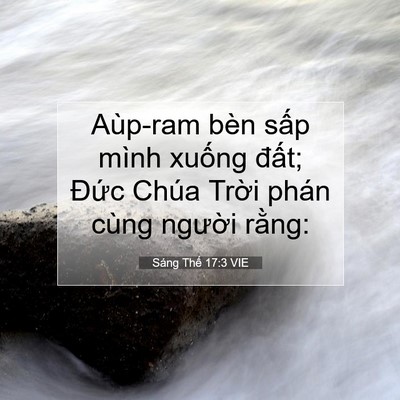 Picture 07 - Sáng Thế 17:3 VIE - Aùp-ram bèn sấp mình xuống đất; Đức - Bible Verse Picture