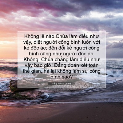 Picture 07 - Sáng Thế 18:25 VIE - Không lẽ nào Chúa làm điều như vậy, - Bible Verse Picture