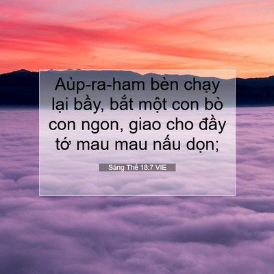 Picture 07 - Sáng Thế 18:7 VIE - Aùp-ra-ham bèn chạy lại bầy, bắt một - Bible Verse Picture