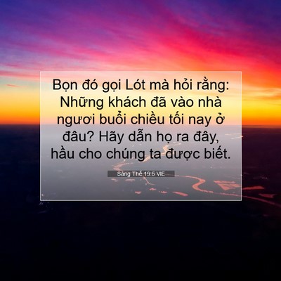 Picture 07 - Sáng Thế 19:5 VIE - Bọn đó gọi Lót mà hỏi rằng: Những - Bible Verse Picture