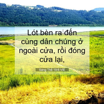 Picture 07 - Sáng Thế 19:6 VIE - Lót bèn ra đến cùng dân chúng ở ngoài - Bible Verse Picture
