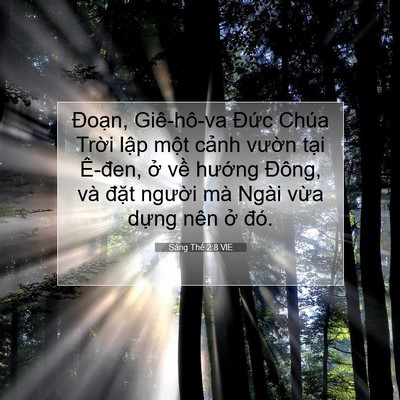 Picture 07 - Sáng Thế 2:8 VIE - Đoạn, Giê-hô-va Đức Chúa Trời lập - Bible Verse Picture
