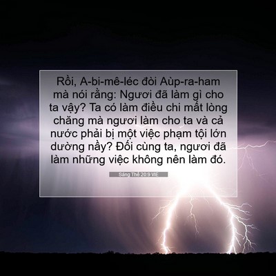 Picture 07 - Sáng Thế 20:9 VIE - Rồi, A-bi-mê-léc đòi Aùp-ra-ham mà nói - Bible Verse Picture