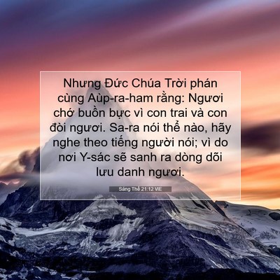Picture 07 - Sáng Thế 21:12 VIE - Nhưng Đức Chúa Trời phán cùng - Bible Verse Picture