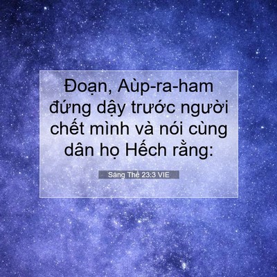 Picture 07 - Sáng Thế 23:3 VIE - Đoạn, Aùp-ra-ham đứng dậy trước - Bible Verse Picture