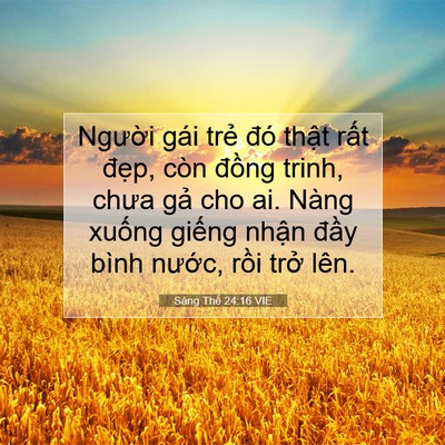 Picture 07 - Sáng Thế 24:16 VIE - Người gái trẻ đó thật rất đẹp, - Bible Verse Picture