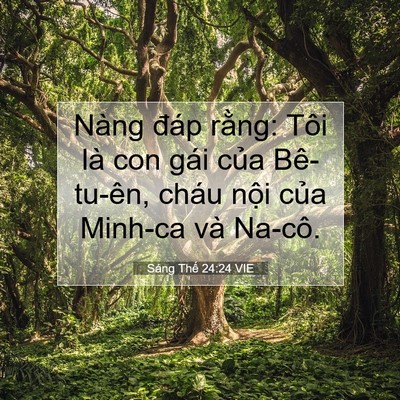 Picture 07 - Sáng Thế 24:24 VIE - Nàng đáp rằng: Tôi là con gái của - Bible Verse Picture