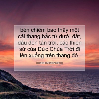 Picture 07 - Sáng Thế 28:12 VIE - bèn chiêm bao thấy một cái thang bắc - Bible Verse Picture