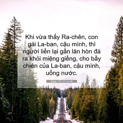 Picture 07 - Sáng Thế 29:10 VIE - Khi vừa thấy Ra-chên, con gái La-ban, cậu - Bible Verse Picture
