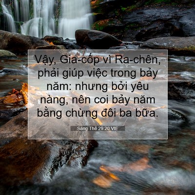 Picture 07 - Sáng Thế 29:20 VIE - Vậy, Gia-cốp vì Ra-chên, phải giúp - Bible Verse Picture
