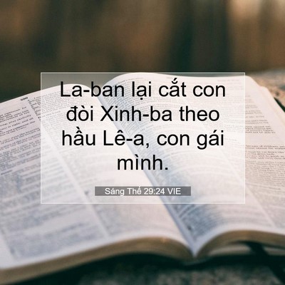Picture 07 - Sáng Thế 29:24 VIE - La-ban lại cắt con đòi Xinh-ba theo hầu - Bible Verse Picture