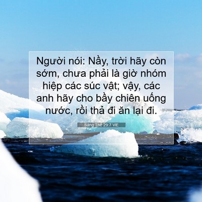 Picture 07 - Sáng Thế 29:7 VIE - Người nói: Nầy, trời hãy còn sớm, - Bible Verse Picture