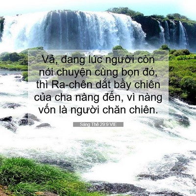 Picture 07 - Sáng Thế 29:9 VIE - Vả, đang lúc người còn nói chuyện - Bible Verse Picture