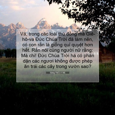 Picture 07 - Sáng Thế 3:1 VIE - Vả, trong các loài thú đồng mà - Bible Verse Picture
