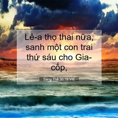 Picture 07 - Sáng Thế 30:19 VIE - Lê-a thọ thai nữa, sanh một con trai thứ - Bible Verse Picture