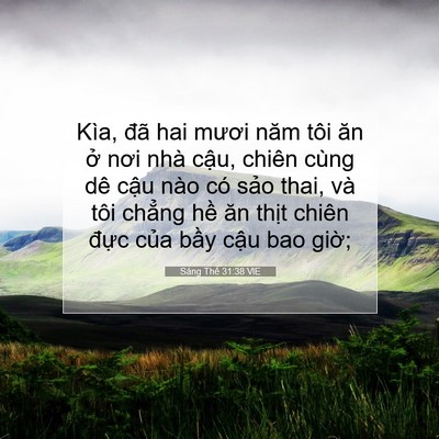 Picture 07 - Sáng Thế 31:38 VIE - Kìa, đã hai mươi năm tôi ăn ở nơi nhà - Bible Verse Picture